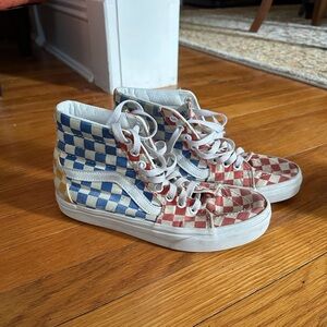 Vans High-Top Checkerboard Sneakers